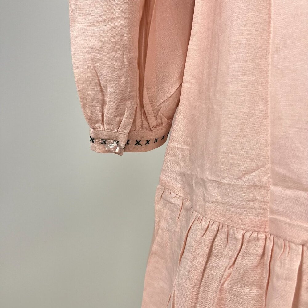 NWT Tuckernuck Bermuda Pink Palmerston Dress sz XS Long Sleeve Linen Blend Mini - Picture 7 of 12